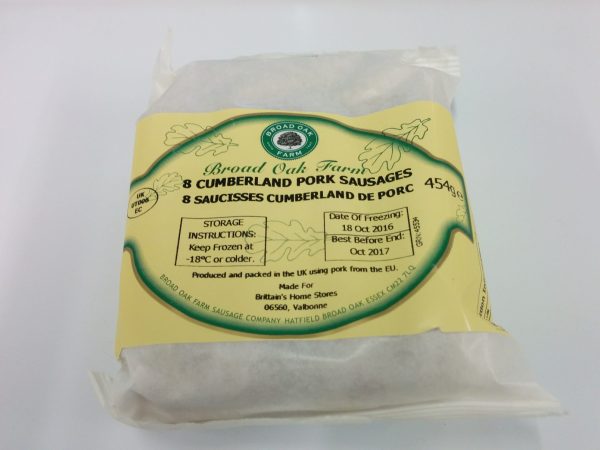 Broad Oak Farm Cumberland Sausages 454g