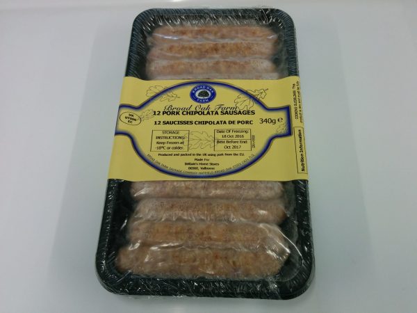 Broad Oak Farm 12 Chipolata Sausages 340g