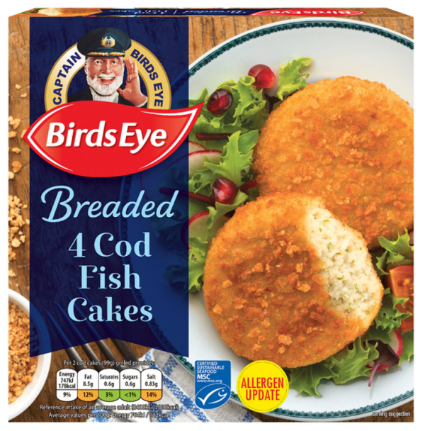 Birds Eye Breaded 4 Cod Fish Cakes 198g